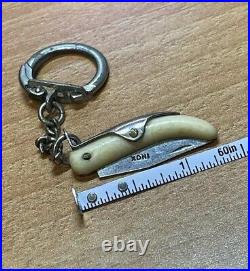 Vintage 1960's French Mini Corne Blonde Inox Keychain PocketKnife