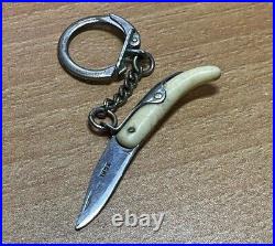 Vintage 1960's French Mini Corne Blonde Inox Keychain PocketKnife