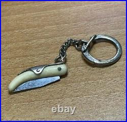 Vintage 1960's French Mini Corne Blonde Inox Keychain PocketKnife