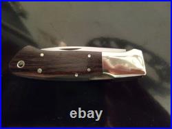 Vintage 80's J. M. G. Handmade 4'' Pocketknife. Marado wood. Nickel-silver. Japan
