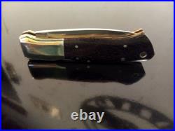 Vintage 80's J. M. G. Handmade 4'' Pocketknife. Marado wood. Nickel-silver. Japan