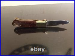 Vintage 80's J. M. G. Handmade 4'' Pocketknife. Marado wood. Nickel-silver. Japan