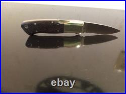 Vintage 80's J. M. G. Handmade 4'' Pocketknife. Marado wood. Nickel-silver. Japan