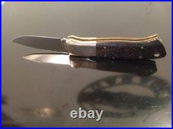 Vintage 80's J. M. G. Handmade 4'' Pocketknife. Marado wood. Nickel-silver. Japan