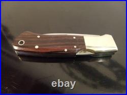 Vintage 80's J. M. G. Handmade 4'' Pocketknife. Marado wood. Nickel-silver. Japan