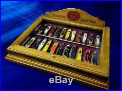 Vintage Case Pocket Knife Display Case Collectors Antique Counter Top Display