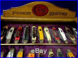 Vintage Case Pocket Knife Display Case Collectors Antique Counter Top Display