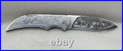 Vintage ITK Pocket Knife Engraving Folding Metal Men's Etching Rare Old 20th