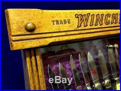 Vintage Winchester Pocket Knife Display Case Antique Knives Counter Top Display