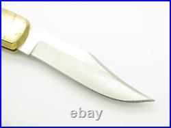 Vtg Schrade USA Uncle Henry Bear Cult Scrimshaw Folding Hunter Knife Beaded