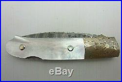 W. D. Pease Custom Handmade Folding Knife Unused Mint Damascus Mokume