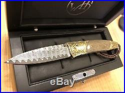 WILLIAM HENRY Knife B30 Gray Hills Fossil Bone, Gold and Citrine Retail $2149