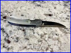 WILLIAM HENRY Pocket Knife USA with Sheath Mother Of Pearl Very Good Condition