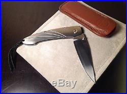 WILLIAM HENRY Prototype POCKET KNIFE / FOLDING KNIFE with LEATHER SHEATH Unused