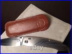 WILLIAM HENRY Prototype POCKET KNIFE / FOLDING KNIFE with LEATHER SHEATH Unused