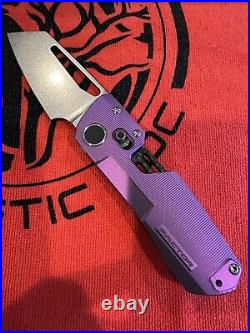 WINTERBLADE FACTOR B3 PURPLE STONEWASHED M390 BLADE With TIMASCUS CLIP BNIB EDC