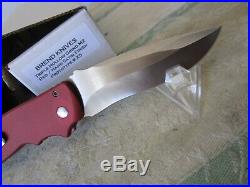 Walter brend m2 prototype triple grind folding knife. Rare red handle