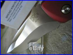 Walter brend m2 prototype triple grind folding knife. Rare red handle