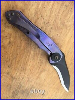 Warren Thomas Knife Frame Lock Custom Titanium Frame, G-10 Folding Knife