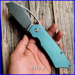 Wharncliffe Folding Knife Pocket Hunting Survival Army CPM-S35VN Steel Titanium