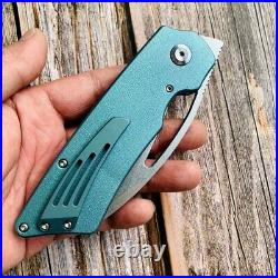 Wharncliffe Folding Knife Pocket Hunting Survival Army CPM-S35VN Steel Titanium