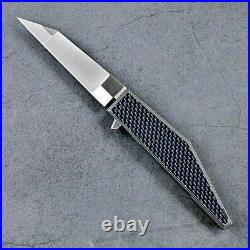 Wharncliffe Folding Knife Pocket Hunting Survival M390 Steel Titanium Handle EDC