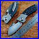 Wharncliffe Folding Knife Pocket Hunting Survival Tactical D2 Steel Titanium CF