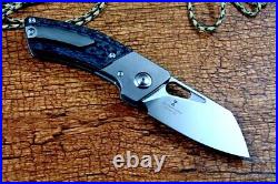 Wharncliffe Folding Knife Pocket Hunting Survival Tactical D2 Steel Titanium CF