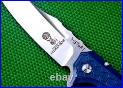 Wharncliffe Folding Knife Pocket Hunting Survival VG10 Steel Titanium Handle EDC