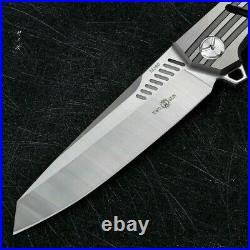 Wharncliffe Folding Knife Pocket Hunting Wild M390 Steel Titanium Handle Premium