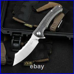 Wharncliffe Knife Folding Pocket Hunting Survival 14C28N Steel Titanium Handle S