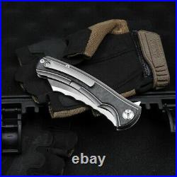 Wharncliffe Knife Folding Pocket Hunting Survival 14C28N Steel Titanium Handle S
