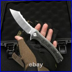 Wharncliffe Knife Folding Pocket Hunting Survival 14C28N Steel Titanium Handle S