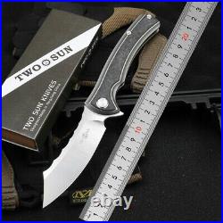 Wharncliffe Knife Folding Pocket Hunting Survival 14C28N Steel Titanium Handle S