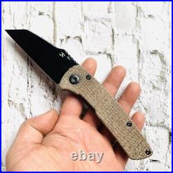 Wharncliffe Knife Folding Pocket Hunting Survival Tactical 154CM Steel Micarta S