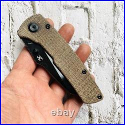 Wharncliffe Knife Folding Pocket Hunting Survival Tactical 154CM Steel Micarta S