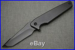 Will Moon Custom Mark 7 Black Cerakoted Frame-Lock Flipper Folding Knife