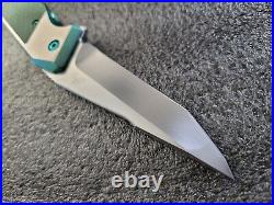 Will Moon Mk10 One-Off, Hand Satin, CPM-S90V, Double Tanto, Emerald Twill, Glow