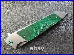 Will Moon Mk10 One-Off, Hand Satin, CPM-S90V, Double Tanto, Emerald Twill, Glow