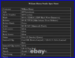 William Henry B09 CAMBRIA 129-0354 Wooly Mammoth Luxury Pocket Knife