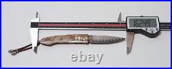 William Henry B10 Burl Copper Damascus Pocket Knife (Lancet with Wave Mokume)