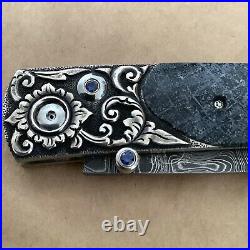 William Henry B10 Coral Ridge Pocket Knife Sterling Sapphire 2010 LTD 92/100 NIB