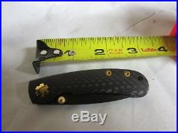 William Henry Carbon Fiber Gold LinerLock Knife Excellent Custom Made USA