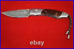 William Henry Copper Butte B12 Hornets Nest Damascus, Ironwood, Titanium, Knife