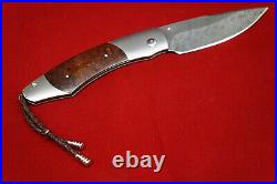 William Henry Copper Butte B12 Hornets Nest Damascus, Ironwood, Titanium, Knife