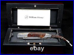 William Henry Copper Butte B12 Hornets Nest Damascus, Ironwood, Titanium, Knife