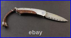William Henry Copper Damascus Pikatti Folding Knife