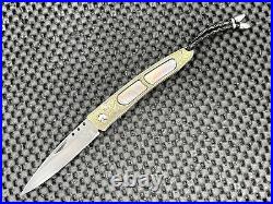 William Henry Custom Brown Lip Pearl Koftgari 24k Gold Knife Pristine Mint