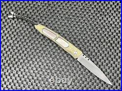 William Henry Custom Brown Lip Pearl Koftgari 24k Gold Knife Pristine Mint