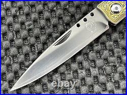 William Henry Custom Brown Lip Pearl Koftgari 24k Gold Knife Pristine Mint